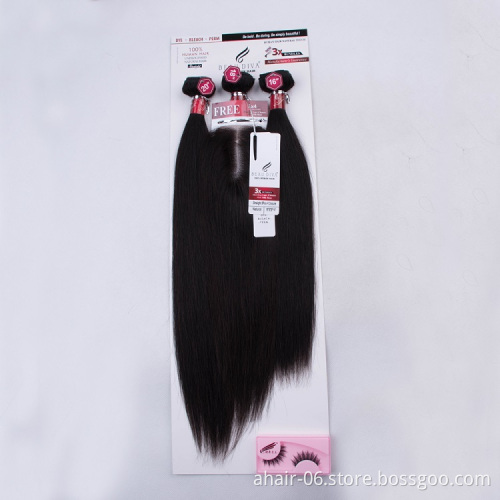 Allrun Factory Wholesale Cheap Unprocessed Raw Virgin Human Hair, One Pack Solut Human 60g 60g 55g 3 Bundles With Lace Closure